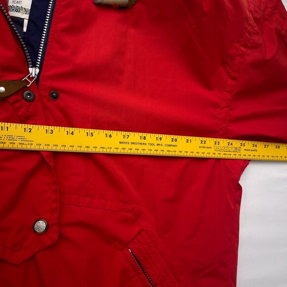 Vintage Obermeyer Red Hooded Ski Winter Jacket Embroidered Details Womens 10 - Picture 10 of 11